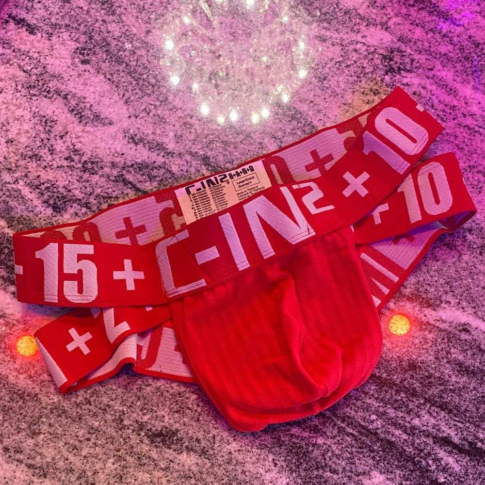 C-in2 HARD Collection Bold Red Briefs EUC!